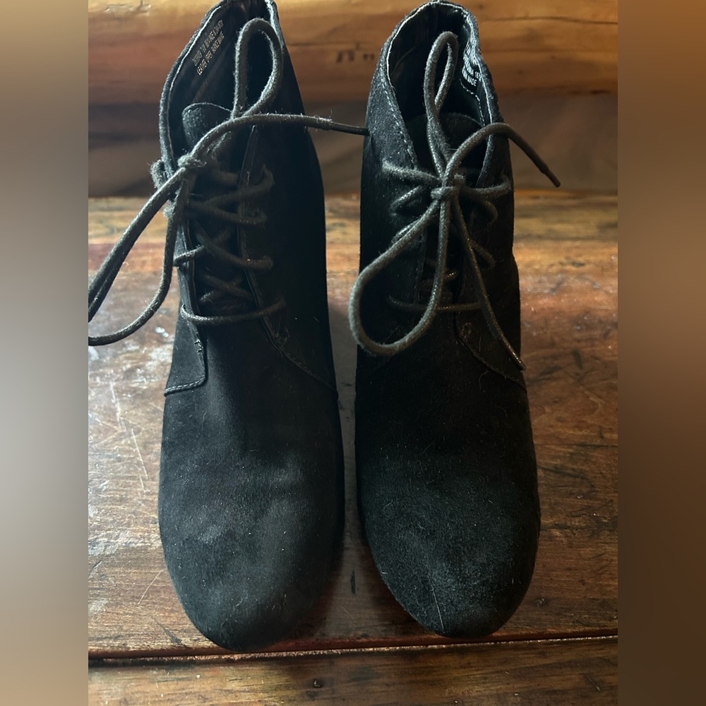Clarks Suede lace up wedges